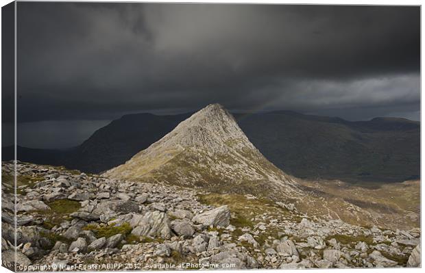 Tryfan Rainbow Canvas Print by Creative Photography Wales