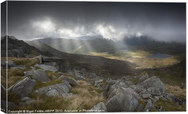 Snowdonia sunburst Canvas Print by Creative Photography Wales