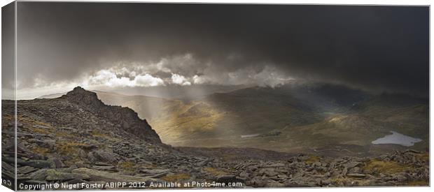 Glyderau sunburst Canvas Print by Creative Photography Wales