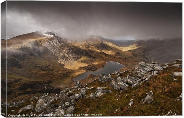 Y Garn Winter view Canvas Print by Creative Photography Wales