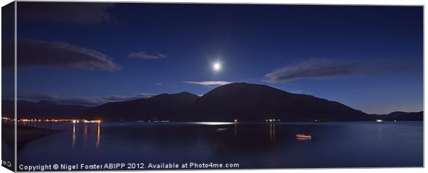 Loch Linnhe moonrise Canvas Print by Creative Photography Wales