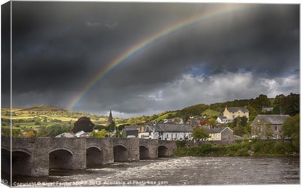 Crickhowell Rainbow Canvas Print by Creative Photography Wales