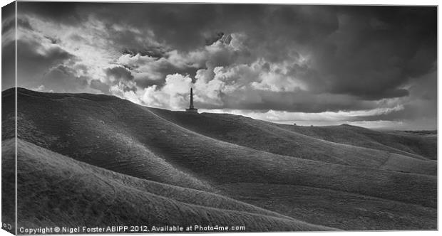 Cherhill Down Obelisk Canvas Print by Creative Photography Wales