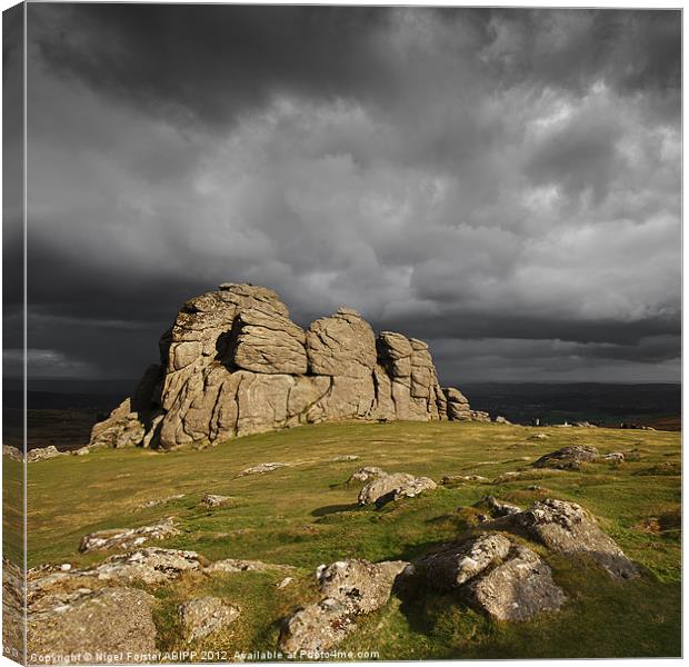 Haytor Storm Canvas Print by Creative Photography Wales