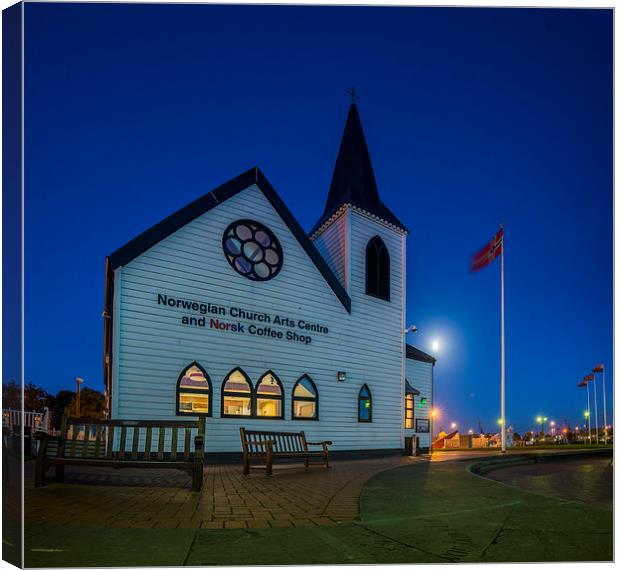 The Norwegian Church Canvas Print by Creative Photography Wales