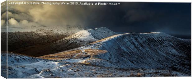 Cribyn Winter Storm, Brecon Beacons  Wales Canvas Print by Creative Photography Wales