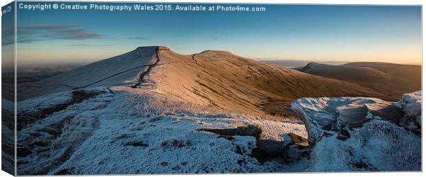 Beacons Winter Frost Canvas Print by Creative Photography Wales