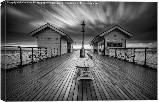 Penarth Pier in monochrome Canvas Print by Creative Photography Wales