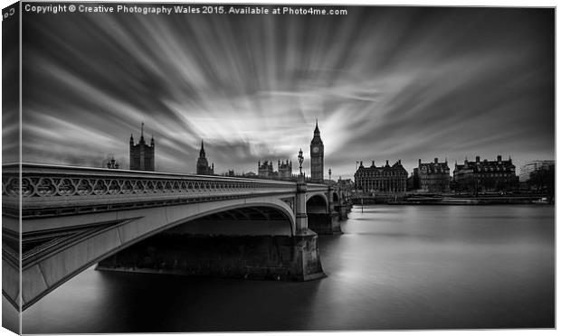 Westminster Bridge and Big Ben Canvas Print by Creative Photography Wales
