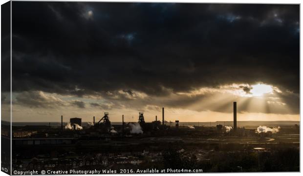 Port Talbot Steelworks Canvas Print by Creative Photography Wales