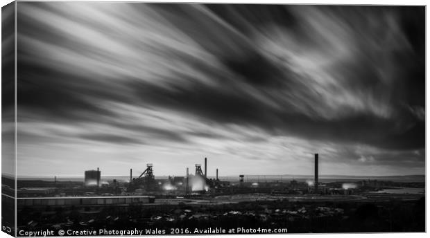 Port Talbot Steelworks Canvas Print by Creative Photography Wales
