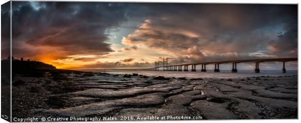 Severn Bridge Dawn Canvas Print by Creative Photography Wales