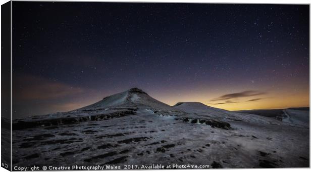 Brecon Beacons Night Sky Canvas Print by Creative Photography Wales