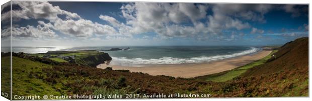 Gower Panorama Canvas Print by Creative Photography Wales