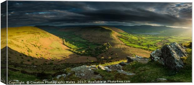 Mynydd  Llangorse spring landscape Canvas Print by Creative Photography Wales