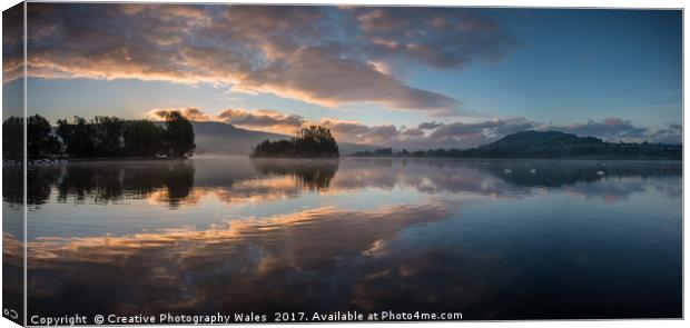 Llangorse Lake Dawn Canvas Print by Creative Photography Wales