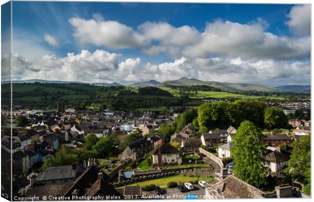 Brecon view from Cathedral Tower Canvas Print by Creative Photography Wales