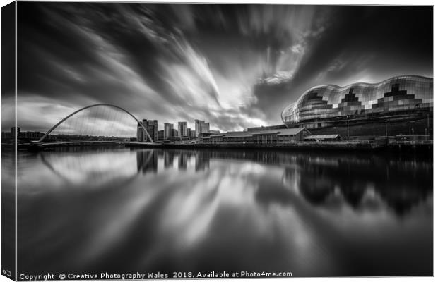 The Tyne at Newcastle upon Tyne Canvas Print by Creative Photography Wales