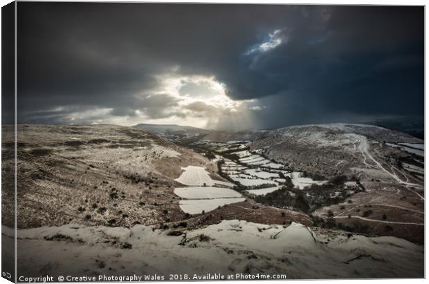 Mynydd Llangorse Winter Landscape Canvas Print by Creative Photography Wales