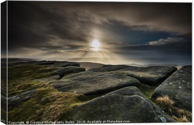 Stanage Edge, Peak District National Park Canvas Print by Creative Photography Wales