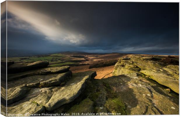 Stanage Edge, Peak District National Park Canvas Print by Creative Photography Wales