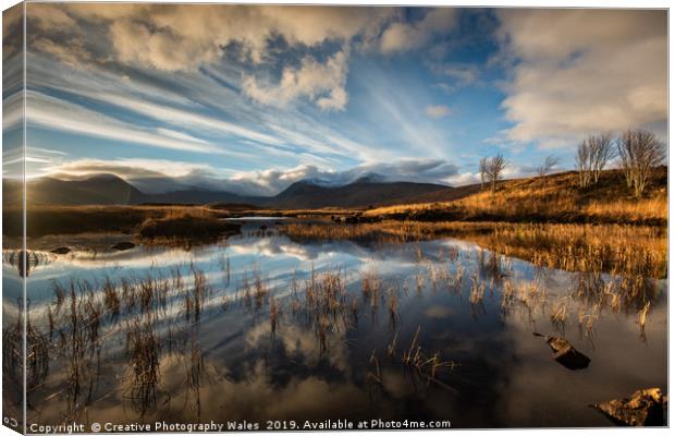 Rannoch Moor and Glencoe Landscape. Scotland Image Canvas Print by Creative Photography Wales