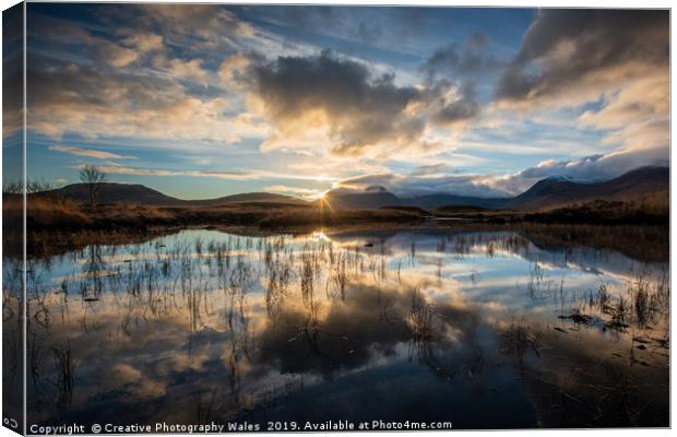 Rannoch Moor and Glencoe Landscape. Scotland Image Canvas Print by Creative Photography Wales