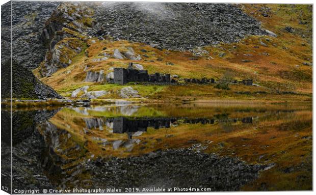 Cwmorthin Slate Quarry, Blaenau Ffestiniog, Snowdo Canvas Print by Creative Photography Wales