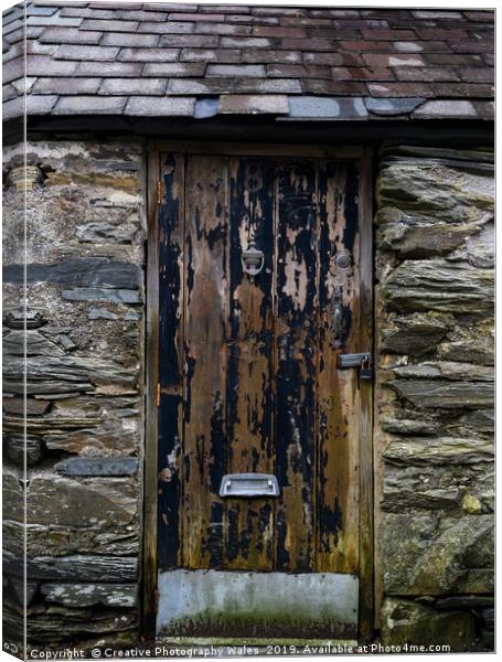 Old doorway at Blaenau Ffestiniog, Snowdonia Natio Canvas Print by Creative Photography Wales