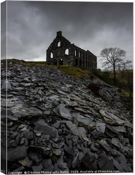Ynyspandy Slate Mill, Snowdonia National Park Canvas Print by Creative Photography Wales