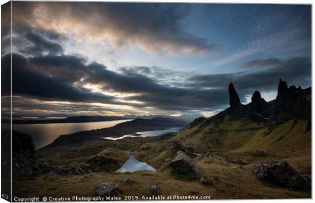 The Old Man of Storr at Dawn Canvas Print by Creative Photography Wales