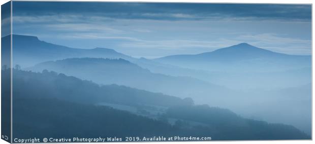 Suagr Loaf and the Black Mountains Canvas Print by Creative Photography Wales