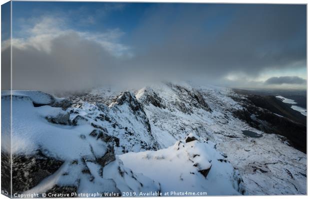 Crib Goch view, Snowdonia Canvas Print by Creative Photography Wales