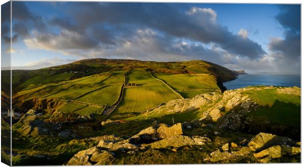 Torr Head and views to Murlough Bay on the The Cau Canvas Print by Creative Photography Wales