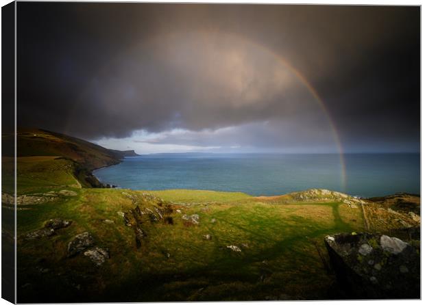 Torr Head and views to Murlough Bay on the The Cau Canvas Print by Creative Photography Wales