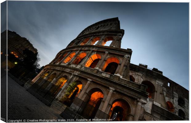 The Colloseum, Rome, Italy Canvas Print by Creative Photography Wales