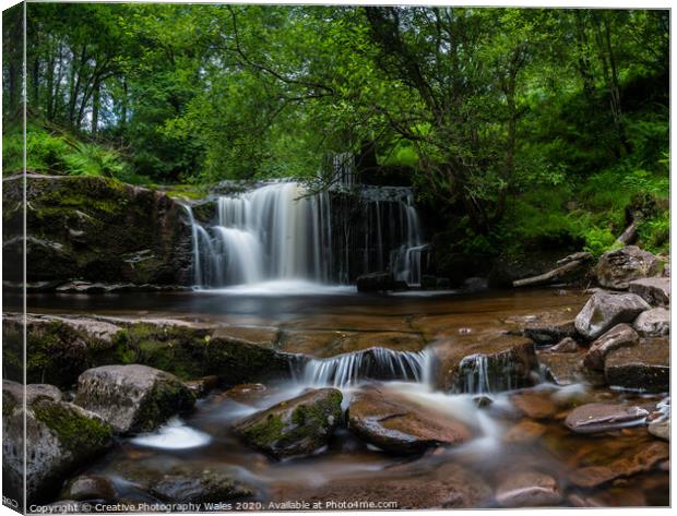 Blaen y Glyn Waterfalls, The Brecon Beacons Canvas Print by Creative Photography Wales