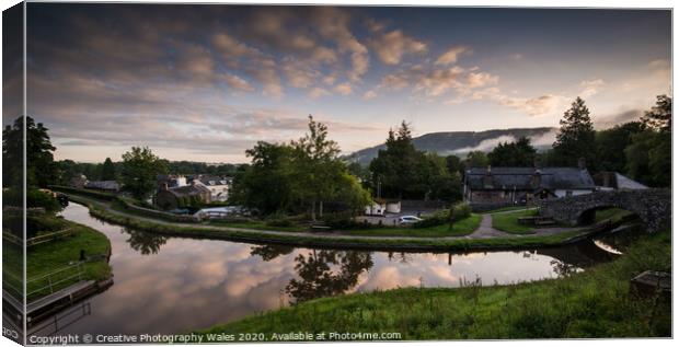 Summer dawn at Talybont on Usk Canvas Print by Creative Photography Wales