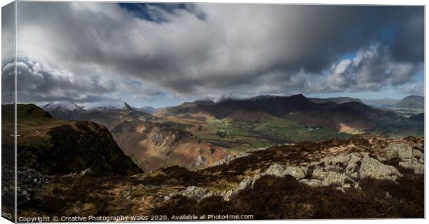 Views from Cat Bells and High Spy, Lake District  Canvas Print by Creative Photography Wales