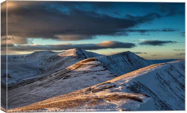 Cribyn winter glow Canvas Print by Creative Photography Wales