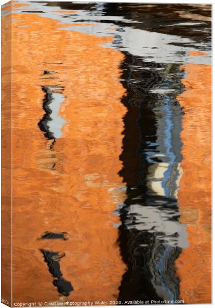 abstract reflections in water in cardiff bay Canvas Print by Creative Photography Wales