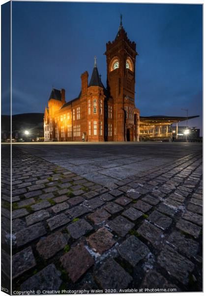 The Pierhead Bilding, Cardiff Bay, Cardiff Bay Canvas Print by Creative Photography Wales