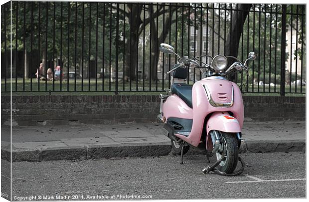 Pink Scooter Canvas Print by Mark Martin