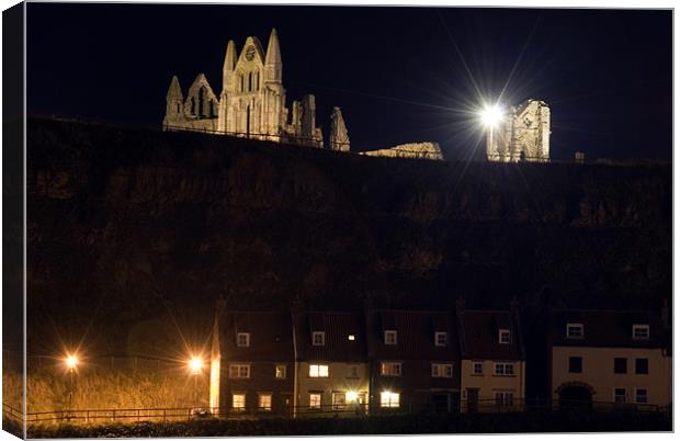 Whitby Abbey at Night Canvas Print by Scott Simpson