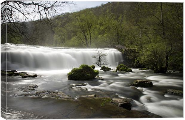 The River Wye at Monsal Dale Weir Derbyshire Canvas Print by Scott Simpson