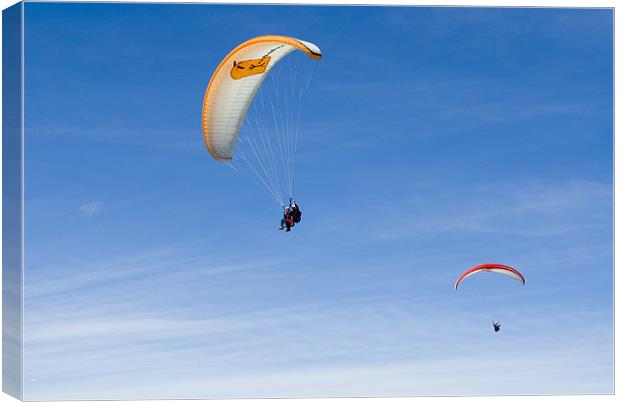 Paragliding in Switzerland Canvas Print by Scott Simpson