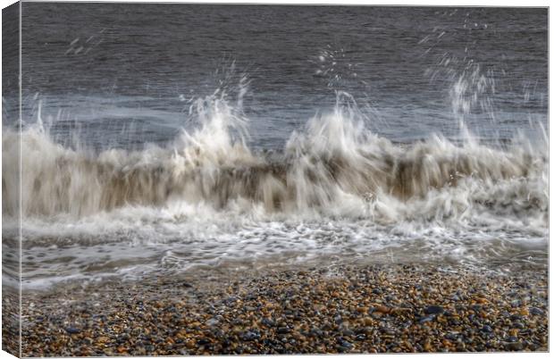 Abstract waves at Cley beach Canvas Print by Scott Simpson