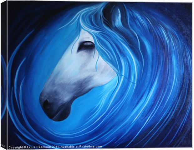 Sea horse in Blue Canvas Print by Laura Dawnsky