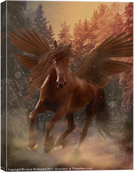Pegasus brown Canvas Print by Laura Dawnsky