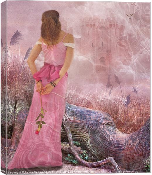 Lady dreaming in pink Canvas Print by Laura Dawnsky